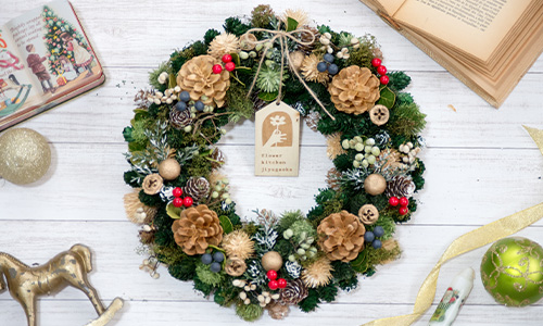 クリスマスリースの画像