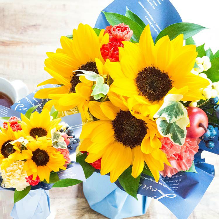 そのまま飾れる ひまわりスタンドブーケ 誕生日 花束 プレゼント