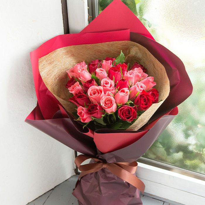 30本バラの花束 クリスマスラッピング 誕生日 プレゼント